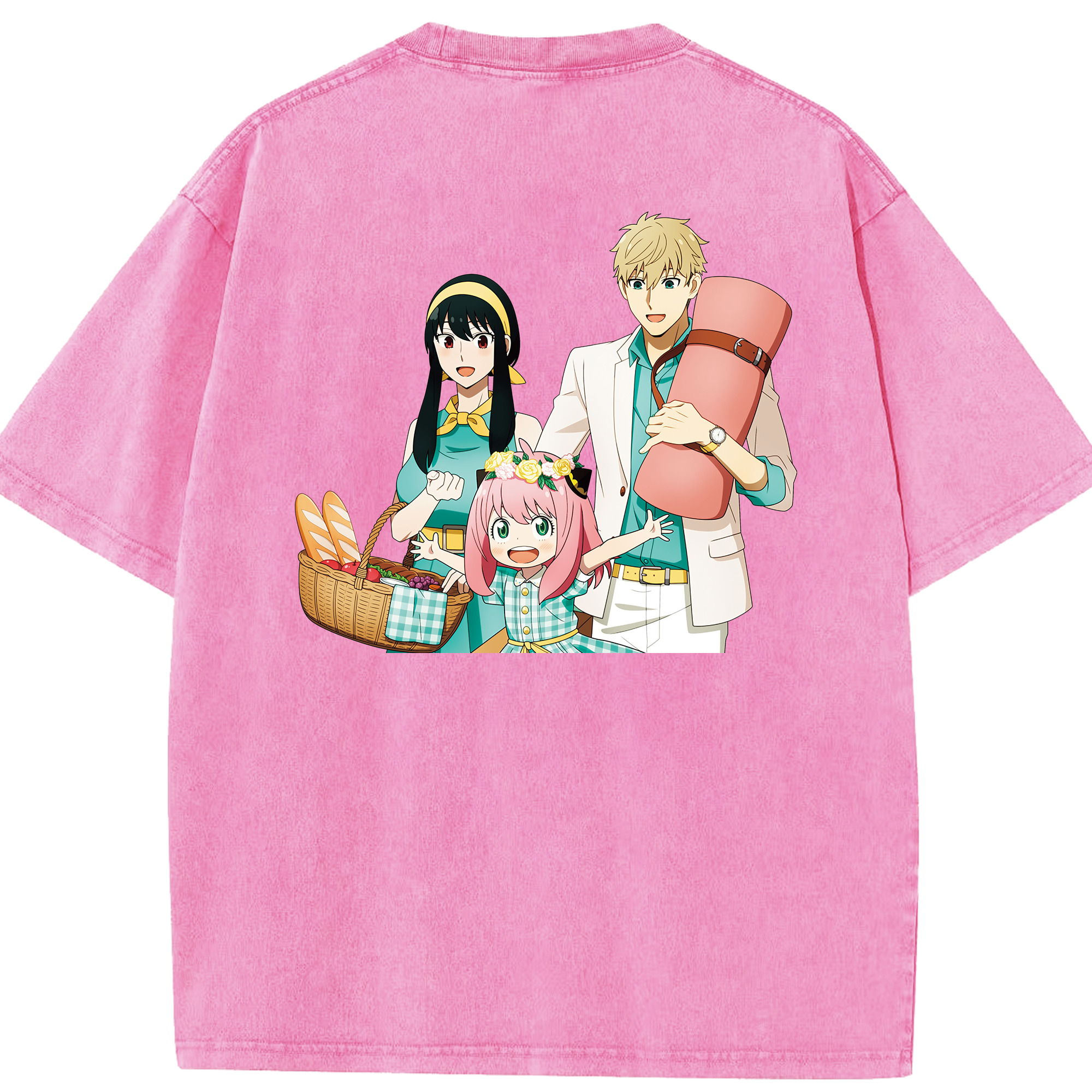 （画像用） SPY×FAMILY间谍家家酒 綿100% ヴィンテージ風 半袖Tシャツ（背面プリント）